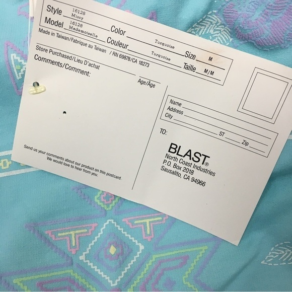 VINTAGE Blast Short Sleeve Puff Sweatshirt Top Southwestern Roses Medium NWT - Picture 11 of 13